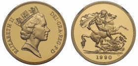 PF70 UCAM | Elizabeth II 1990 gold proof Five Pounds