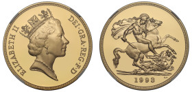 PF70 UCAM | Elizabeth II 1993 gold proof Five Pounds