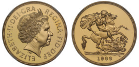 PF70 UCAM | Elizabeth II 1999 gold proof Five Pounds