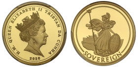 GEM PF | Tristan Da Cunha Elizabeth II 2020 gold proof Sovereign