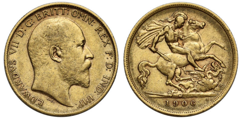 Australia, Edward VII (1901-1910), gold Half Sovereign, 1906-M, Melbourne mint, ...