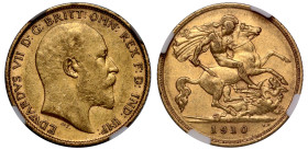 AU55 | Australia Edward VII 1910-S gold Half Sovereign