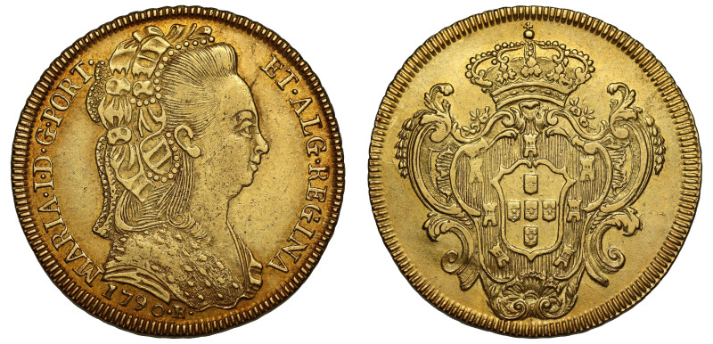 Brazil, Maria I (1786-1799), gold 6400-Reis, 1790, Rio de Janeiro, MARIA I D G P...