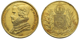 Brazil Peter II 1850 gold 10,000 Reis