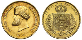 Brazil Peter II 1855 gold 10,000 Reis