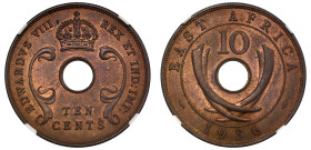 MS64 RB | British East Africa Edward VIII 1936 bronze Ten Cents