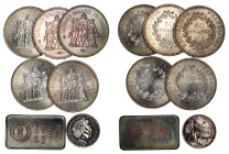 France silver Fifty Francs (5); silver ingot; GB £20