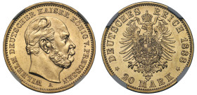 MS63 | Germany Kingdom of Prussia Wilhelm I 1888-A gold 20 Marks
