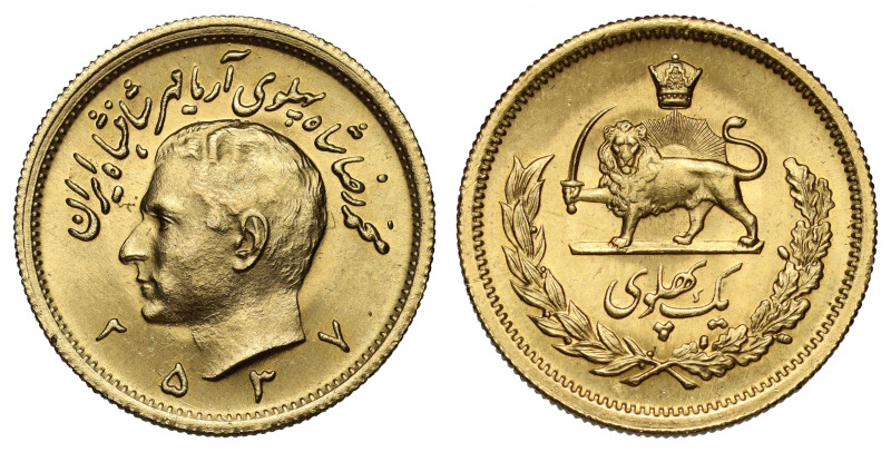 Iran, Pahlavi Dynasty, Mohammad Reza Pahlavi Shah (SH1320-1358 / 1941-1979), gol...
