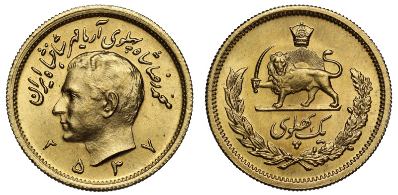Iran, Pahlavi Dynasty, Mohammad Reza Pahlavi Shah (SH1320-1358 / 1941-1979), gol...