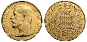 Monaco Albert I 1891-A gold 100 Francs