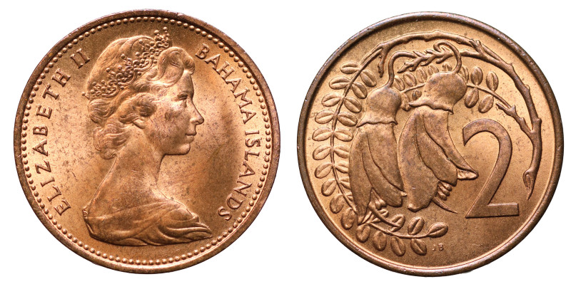 New Zealand and The Bahamas, Elizabeth II (1952-2022), copper mule, undated, obv...