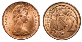 Elizabeth II Bahamas/New Zealand copper 2 Cents mule
