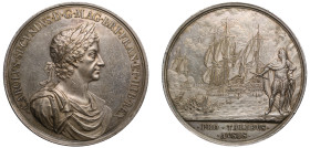 Naval Victory against Holland 1665 silver Medal by John Roettier