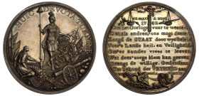 Netherlands Preliminaries of War and Tax Levied 1742 silver Medal by van Swinderen