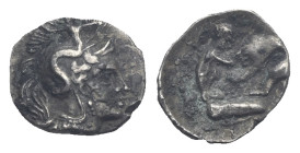 Calabria, Tarentum. Diobol circa 380-325, AR 11.79 mm, 0.67 g.
About VF