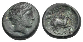 Kings of Macedon. Philip II, 359-336 BC. Bronze uncertain mint in Macedon, AE 18.28 mm, 6.14 g.
Minor porosity. Good Fine