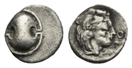 Boeotia, Thebes. Obol circa 363-348, AR 11.14 mm, 0.84 g.
Fine