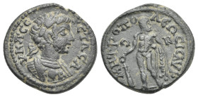 Ionia, Metropolis. Geta as Augustus. Bronze 209-211, Æ 20,28 mm, 4,70 g.
Attractive dark patina. VF