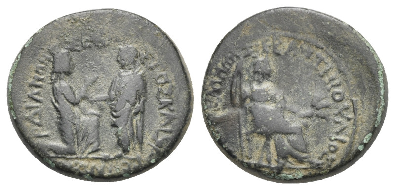 Lydia, Sardis. Tiberius, with Julia Augusta (Livia). Julius Kleon and Memnon, ma...