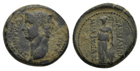 Lydia, Sardis. Germanicus, father of Caligula. Bronze, struck under Tiberius, Mnaseas magistrate 19-38, Æ 16,94 mm, 3,79 g. 
VF