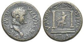 Phrygia, Amorium. Vespasianus, 69-79. Bronze struck under the magistrate Lucius Antonius Longinus, AE 22.51 mm, 7.39 g.
About VF