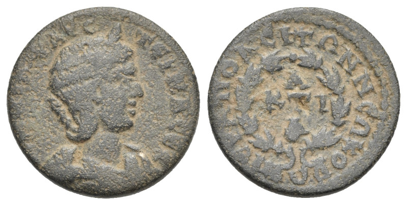 Phrygia, Hierapolis. Annia Faustina Augusta, third wife of Elagabalus, 221. Bron...