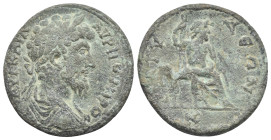 Pamphylia, Magydus. Lucius Verus and Marcus Aurelius co-emperors, 161-169. Bronze, AE 34.16 mm, 20.96 g.
VF