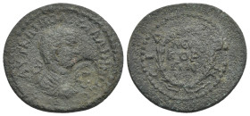 Pamphylia, Side. Gallienus, sole reign, 253-268. Bronze, AE 31.99 mm, 13.83 g.
Countermark. About VF