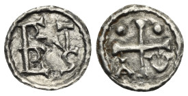 FRANCE, LE MANS. Herbert I ´le Éveillé-Chien´, 1015-1035. AR Denier 12,40 mm, 0,40 g. 
Clipped down for circulating like an obol. VF