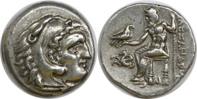 Griechische Münzen, MACEDONIA. Alexander III. „der Große“ (336-323 v. Chr.). Drachme. 4,26 g. 18,0 mm. Stempelglanz