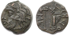 Griechische Münzen, BOSPORUS. Tetrahalk 300-280 v. Chr. (9,02 g. 21,0 mm). Vs.: Kopf des Flussgottes Borysthenes n. l. Rs.: Axt und Bogen im Köcher, i...