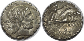 Römische Münzen, MÜNZEN DER RÖMISCHEN REPUBLIK. Q. Antonius Balbus. 83-82 v. Chr. AR Denar (Serratus) (3,65 g. 18 mm). Münzstätte Rom. Vs.: Belorbeert...