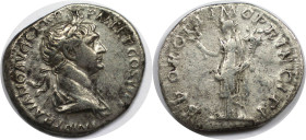 Römische Münzen, MÜNZEN DER RÖMISCHEN KAISERZEIT. Trajan 98-117 n. Chr., Rom. AR Denar. 3,43 g. 19,7mm. Vorzüglich-stempelglanz