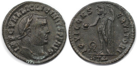 Römische Münzen, MÜNZEN DER RÖMISCHEN KAISERZEIT. Licinius I. (308-324 n. Chr). Follis. (4,69 g. 24 mm) Vs.: IMP C VAL LIC LICINIVS PF AVG, Kopf mit L...