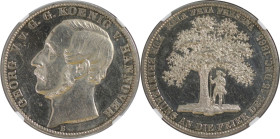 Altdeutsche Münzen und Medaillen, BRAUNSCHWEIG - CALENBERG - HANNOVER. Georg V. (1851-1866). Vereinstaler 1865 B. Upstalsboom. Silber. 18.50 g. Dav. 6...