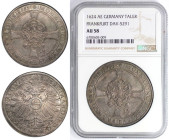 Altdeutsche Münzen und Medaillen, FRANKFURT - STADT. Taler 1624 AE. Silber. 28,83 g. Dav. 5291. KM 88.1. NGC AU 58