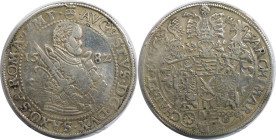 Altdeutsche Münzen und Medaillen, SACHSEN - ALBERTINE. August (1553-1586). Reichstaler 1582 HB, Dresden. Silber. 28,75 g. KM 216. Fast Sehr schön. Ver...