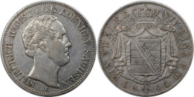 Altdeutsche Münzen und Medaillen, SACHSEN- ALBERTINE. Friedrich August II. (1836-1854). Taler 1844 G. Silber. AKS 99. Sehr schön