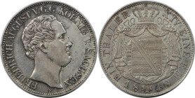 Altdeutsche Münzen und Medaillen, SACHSEN- ALBERTINE. Friedrich August II. (1836-1854). Taler 1848 F. Silber. AKS 99. Vorzüglich+