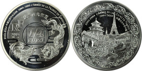 Europäische Münzen und Medaillen, Frankreich / France. Jahr von China in Frankreich. 1/4 Euro 2004. 22,20 g. 0.900 Silber. 0.64 OZ. KM 2017. Polierte ...