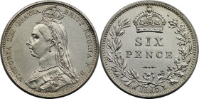 Europäische Münzen und Medaillen, Großbritannien / Vereinigtes Königreich / UK / United Kingdom. Victoria (1837-1901). 6 Pence (Sixpence) 1887. 2,83 g...