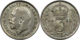 Europäische Münzen und Medaillen, Großbritannien / Vereinigtes Königreich / UK / United Kingdom. George V. (1910-1936). 3 Pence 1919, Silber. KM 813. ...