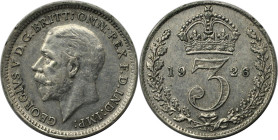 Europäische Münzen und Medaillen, Großbritannien / Vereinigtes Königreich / UK / United Kingdom. George V. (1910-1936). 3 Pence 1926, Silber. KM 813a....