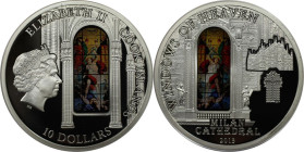 Weltmünzen und Medaillen, Cookinseln / Cook Islands. "WINDOWS OF HEAVEN" Kathedrale von Milan. 10 Dollars 2013, 0.925 Silber. 50 g. 50 mm. Prooflike m...