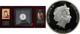Weltmünzen und Medaillen, Cookinseln / Cook Islands. Masterpieces of Art - Virgin of Vladimir. 20 Dollars 2013, 0.999 Silber. 3 Oz (93.3g). Gold.999 1...