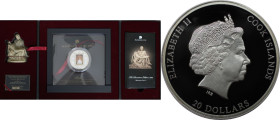 Weltmünzen und Medaillen, Cookinseln / Cook Islands. Masterpieces of Art - Pietà von Michelangelo Buonarroti. 20 Dollars 2014, 0.999 Silber. 93.30 g. ...