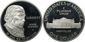 Weltmünzen und Medaillen, Vereinigte Staaten / USA / United States. 200 Jahre "Bill of Rights" (James Madison). 1 Dollar 1993 S. 26,73 g. 0.900 Silber...