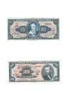 Banknoten, Brasilien / Brazil, Lots und Sammlungen. 1000 Cruzeiros ND (1963) Serie 3345A, Pick 173c. 5000 Cruzeiros ND (1964) Serie 574A, Pick 174b. L...