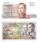 Banknoten, Luxemburg, Lots und Sammlungen. 100 Francs 1981, 100 Francs ND (1986). Lot von 2 Banknoten. I-II